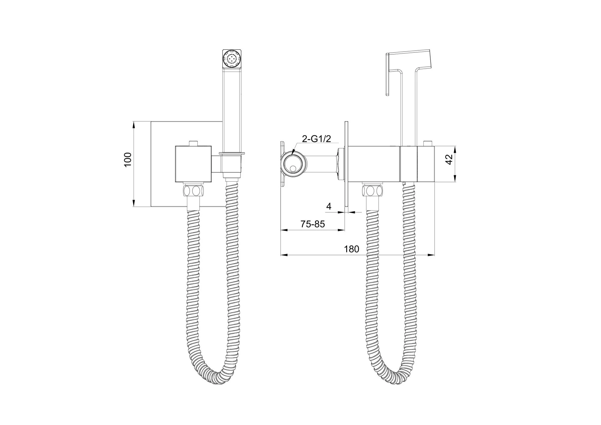 Гигиенический душ Wonzon & Woghand с термостатом, хром (WW-88829910-CR) Гигиенический душ Wonzon & Woghand с термостатом, хром (WW-88829910-CR)