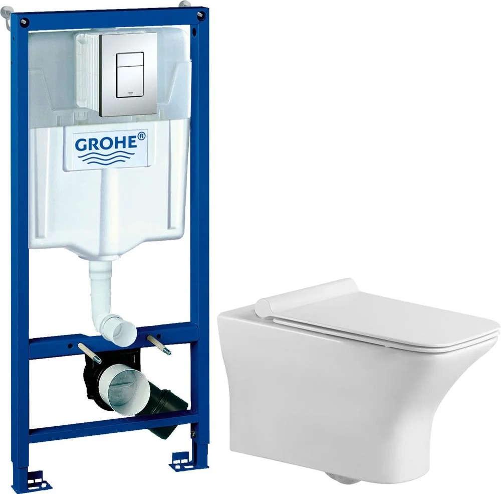 Комплект Унитаз подвесной STWORKI Вестерос VS-01up безободковый, с микролифтом, встроенный, фарфоров 550499 Комплект Унитаз подвесной STWORKI Вестерос VS-01up безободковый, с микролифтом, встроенный, фарфоров 550499