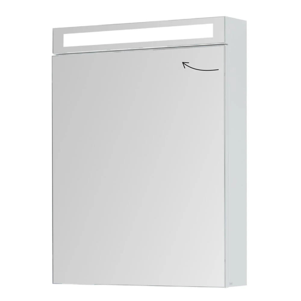 Зеркальный шкаф DREJA MAX, 60 см, 1 дверца, 2 стеклянные полки, белый глянец 77.9005W Зеркальный шкаф DREJA MAX, 60 см, 1 дверца, 2 стеклянные полки, белый глянец 77.9005W