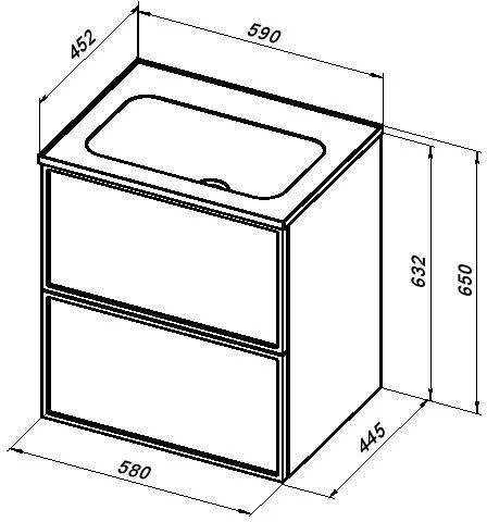 Тумба под раковину Aquanet Арт 60 ясень графит 00329063 напольная/подвесная Тумба под раковину Aquanet Арт 60 ясень графит 00329063 напольная/подвесная