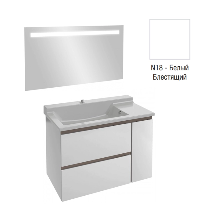 Комплект мебели 100 см Jacob Delafon Soprano , белый меламин, 2 ящика, 1 доп. ящичек, полотно, с под EB1416-NF+EXK112-00+EB1334-N18 Комплект мебели 100 см Jacob Delafon Soprano , белый меламин, 2 ящика, 1 доп. ящичек, полотно, с под EB1416-NF+EXK112-00+EB1334-N18