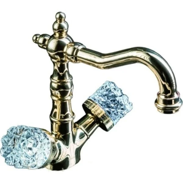 Смеситель для раковины Boheme CRYSTAL бронза (двуручковый) 312-CRST Смеситель для раковины Boheme CRYSTAL бронза (двуручковый) 312-CRST