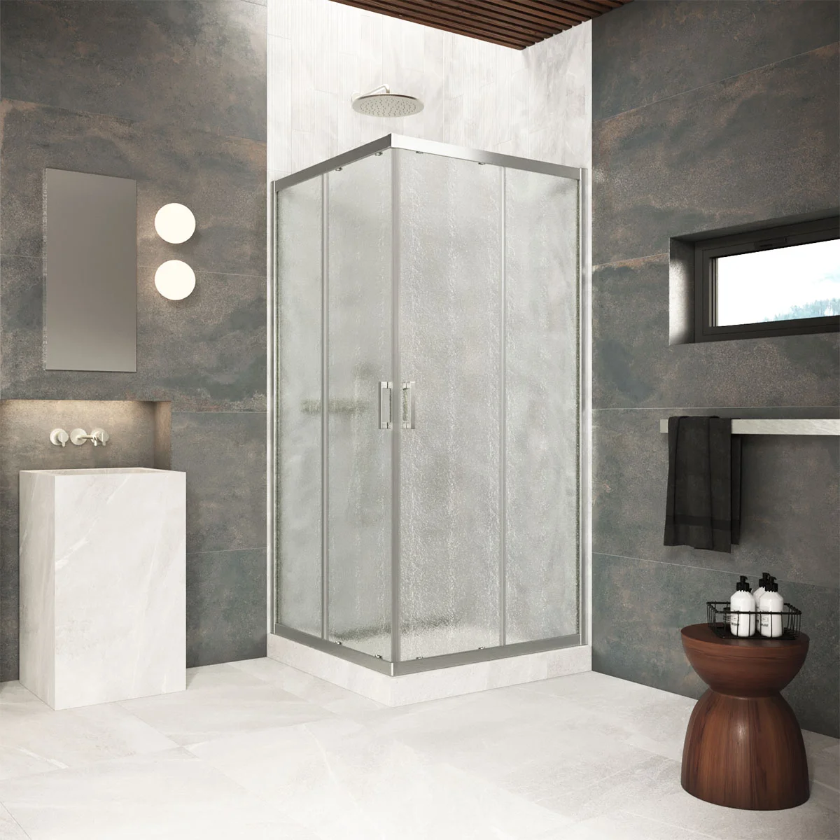 Душевой уголок Vegas-glass ZA Protec 70 04 02 700x700 мм, профиль никель, стекло шиншилла Душевой уголок Vegas-glass ZA Protec 70 04 02 700x700 мм, профиль никель, стекло шиншилла