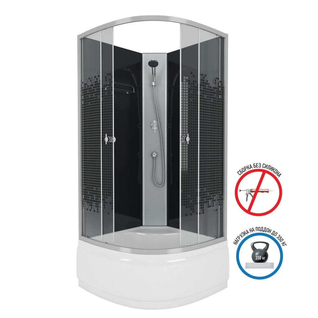 Душевая кабина Niagara NG-7508-14BK (900х900х1950) высокий поддон (40см) стекло мозаика 75081454BK Душевая кабина Niagara NG-7508-14BK (900х900х1950) высокий поддон (40см) стекло мозаика 75081454BK