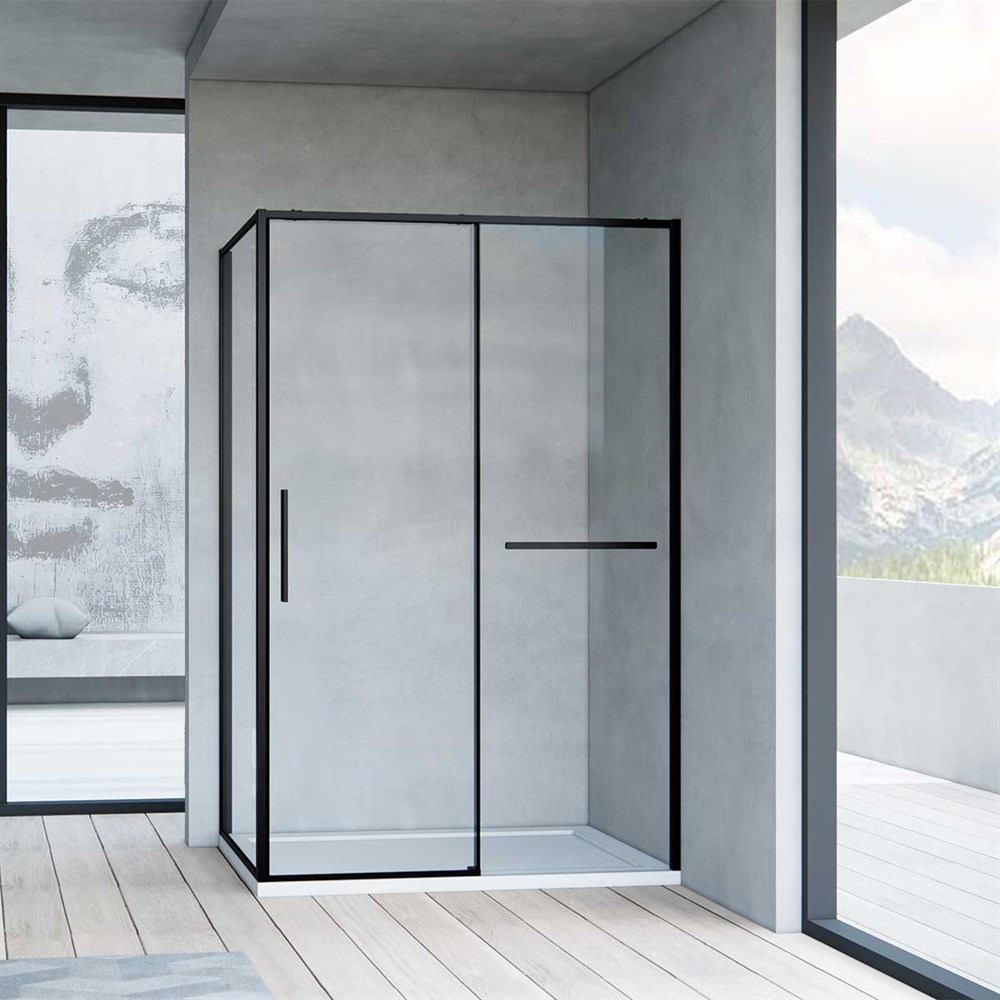 Детальная картинка товара «душевой уголок vincea slim soft vsr-1ss1015clb, 1500x1000, черный, стекло прозрачное»