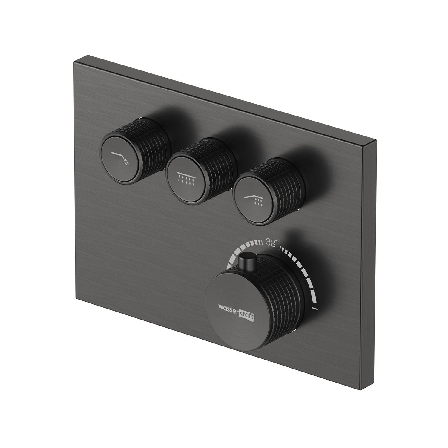Смеситель для душа WasserKRAFT Wiese 8458 Thermo термостатический оружейная сталь Смеситель для душа WasserKRAFT Wiese 8458 Thermo термостатический оружейная сталь