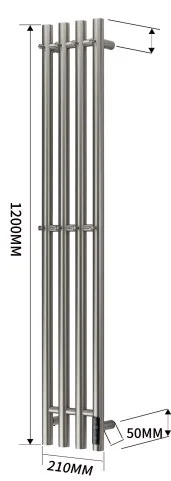 Полотенцесушитель электрический Teso Azaro Stick 12SY4GM 1200x180 оружейная сталь Полотенцесушитель электрический Teso Azaro Stick 12SY4GM 1200x180 оружейная сталь
