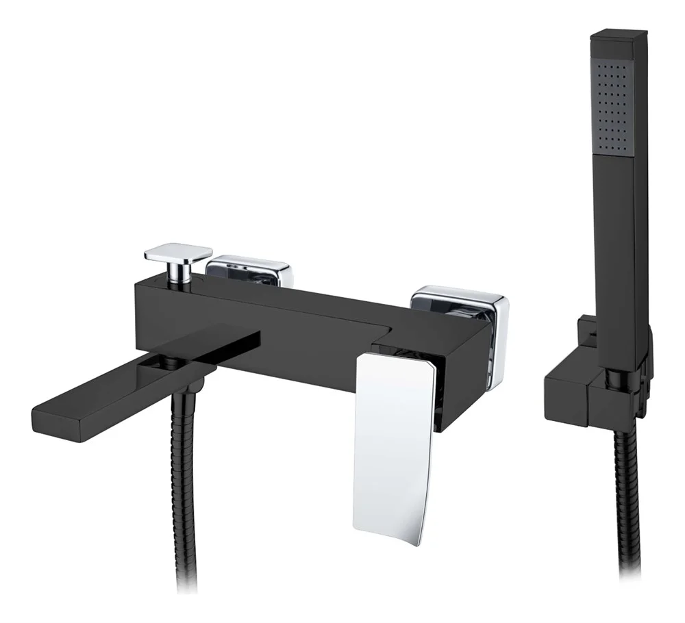 Смеситель для ванны Boheme BlackChrome 143-BCR.2 с душем Смеситель для ванны Boheme BlackChrome 143-BCR.2 с душем