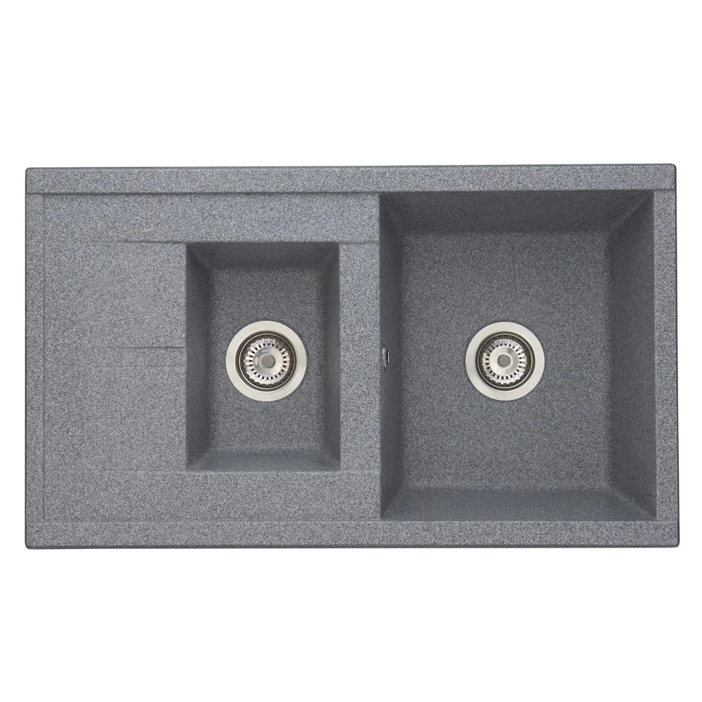 Кухонная мойка Aquaton Делия 87 1A716232DE230 из литого мрамора, серый Кухонная мойка Aquaton Делия 87 1A716232DE230 из литого мрамора, серый