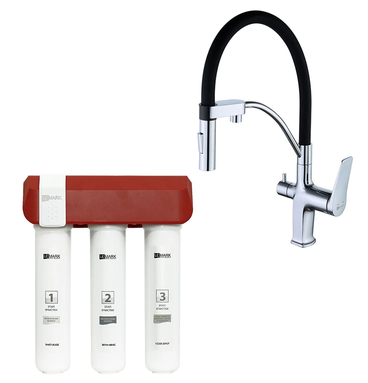 Смеситель для кухни Lemark с гибким изливом и фильтром для очистки жесткой воды OPTIMA LM3074C086 Смеситель для кухни Lemark с гибким изливом и фильтром для очистки жесткой воды OPTIMA LM3074C086