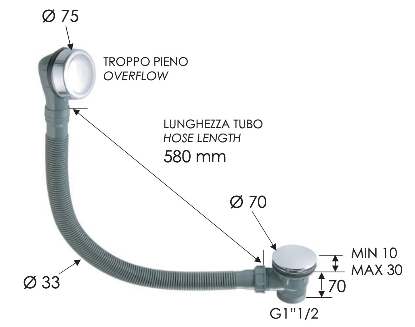 Детальная картинка товара «слив-перелив remer 96pcc»