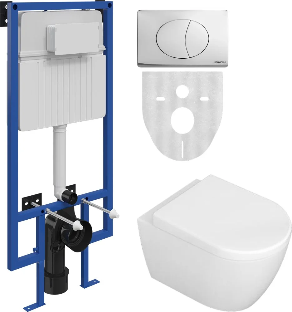 Комплект Унитаз подвесной STWORKI Ларвик 5512 безободковый с микролифтом + Система инсталляции для у 588969 Комплект Унитаз подвесной STWORKI Ларвик 5512 безободковый с микролифтом + Система инсталляции для у 588969