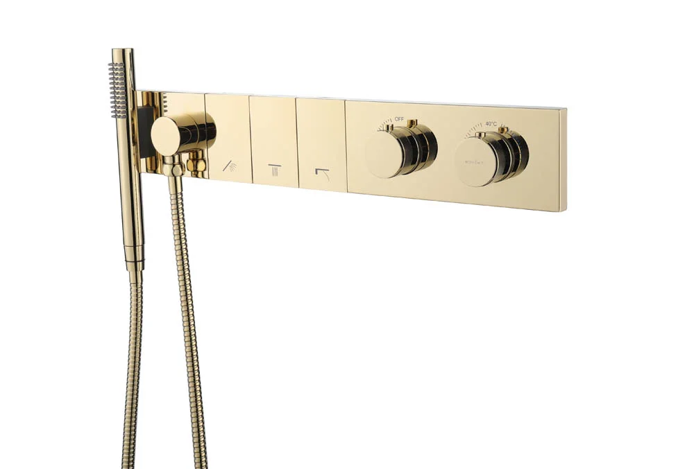 Смеситель для ванны Boheme ZODIAC THERMO 133-SYS-G GOLD Смеситель для ванны Boheme ZODIAC THERMO 133-SYS-G GOLD