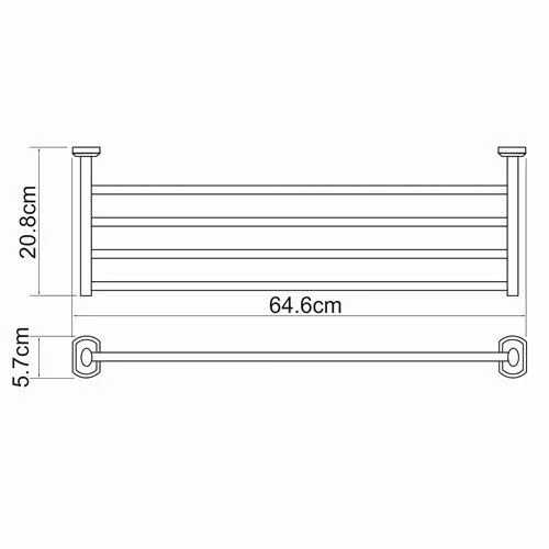 Полка WasserKRAFT Oder K-3011 для полотенец хром Полка WasserKRAFT Oder K-3011 для полотенец хром
