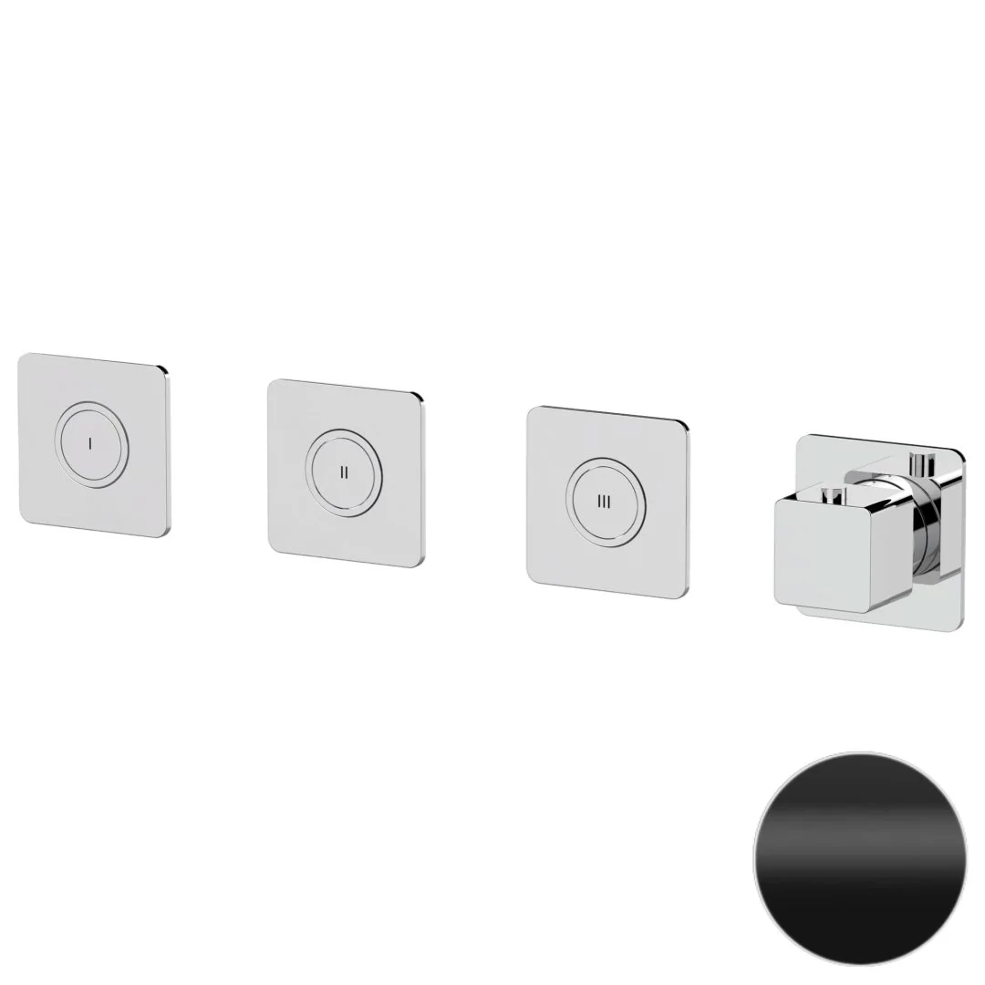 Смеситель для душа Remer Absolute AU99D3PKBNO термостатический, черный матовый Смеситель для душа Remer Absolute AU99D3PKBNO термостатический, черный матовый