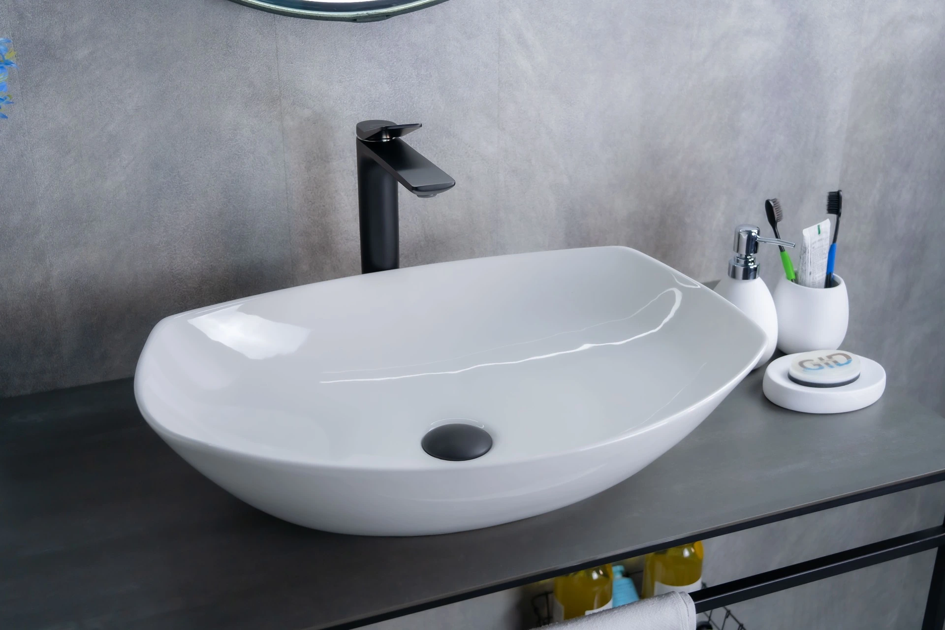 Раковина Gid N9137 51177 накладная белая 56x40x16 Раковина Gid N9137 51177 накладная белая 56x40x16