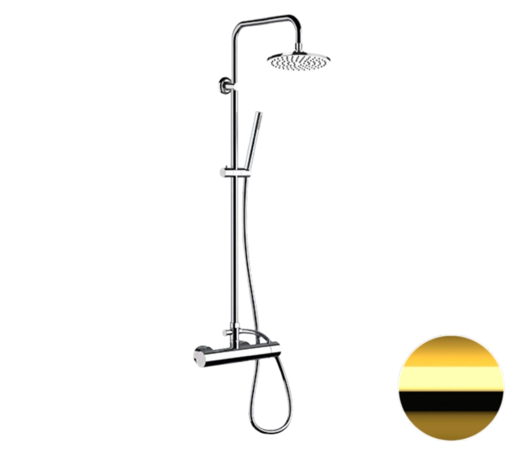 Душевая система Remer Minimal N37RX7MMM20DO, золото глянцевое Душевая система Remer Minimal N37RX7MMM20DO, золото глянцевое