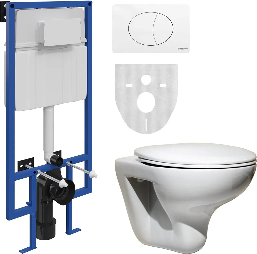 Комплект Унитаз подвесной Roca Mateo 346200000 с микролифтом + Система инсталляции для унитазов STWO 555641 Комплект Унитаз подвесной Roca Mateo 346200000 с микролифтом + Система инсталляции для унитазов STWO 555641