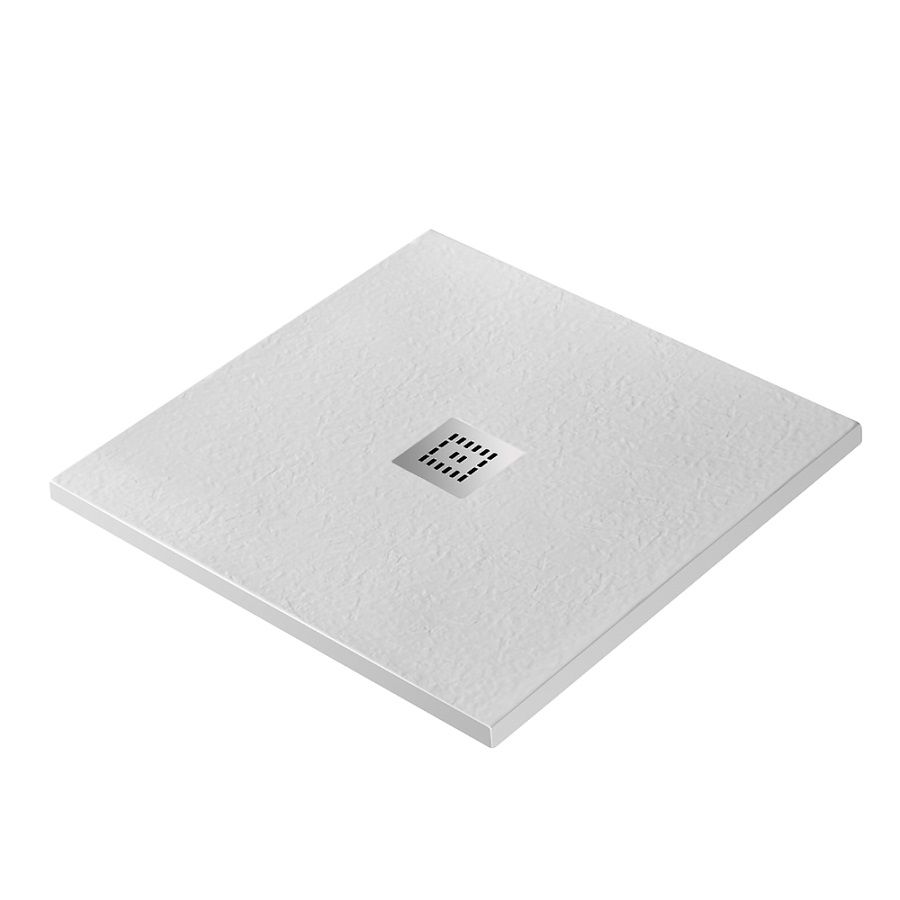 Детальная картинка товара «душевой поддон belbagno uno tray-mr-uno-a-90-35-w-cr 900x900 из искусственного мрамора в комплекте с сифоном белый»