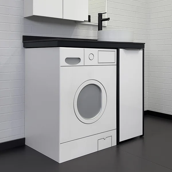 Комплект мебели Comforty Лозанна-100 9111 00-00013800 под стиральную машину со столешницей Калакатта Блэк с раковиной Комплект мебели Comforty Лозанна-100 9111 00-00013800 под стиральную машину со столешницей Калакатта Блэк с раковиной