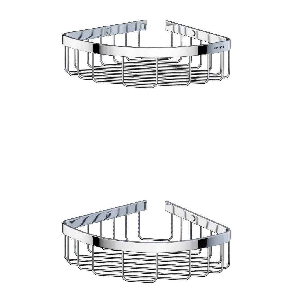 Полка AM.PM Sense L A7452200 угловая, двухъярусная, хром Полка AM.PM Sense L A7452200 угловая, двухъярусная, хром