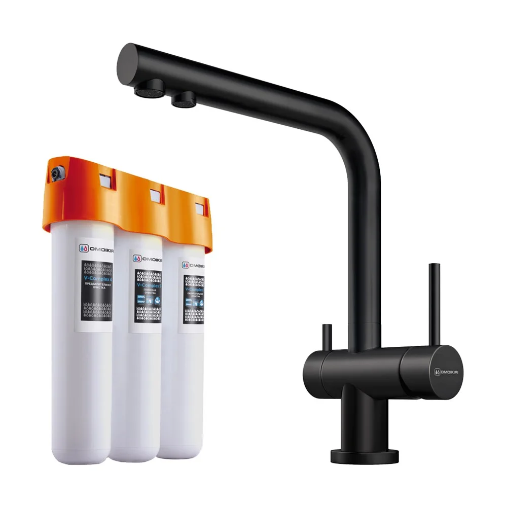 Смеситель для кухни Omoikiri Nagano-GB + Pure drop Lite с фильтром 4284.8028 Смеситель для кухни Omoikiri Nagano-GB + Pure drop Lite с фильтром 4284.8028