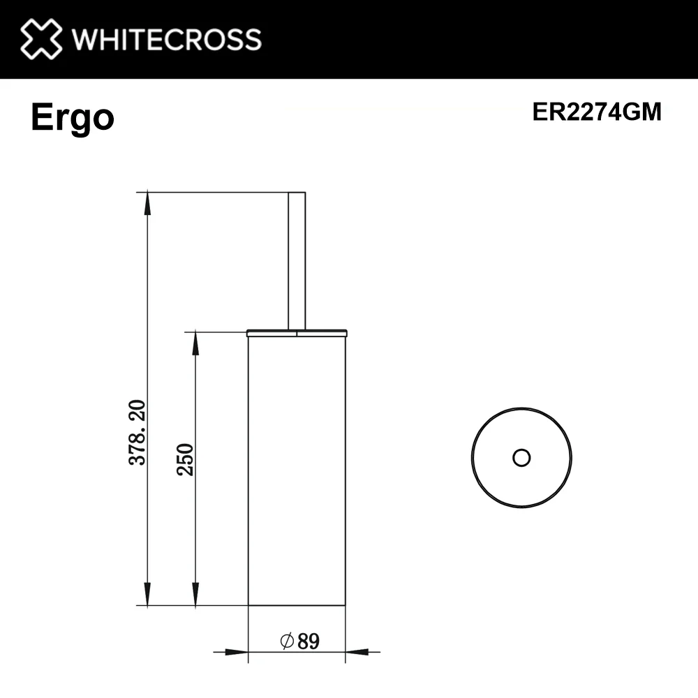 Ершик для унитаза WHITECROSS Ergo ER2274GM оружейная сталь Ершик для унитаза WHITECROSS Ergo ER2274GM оружейная сталь