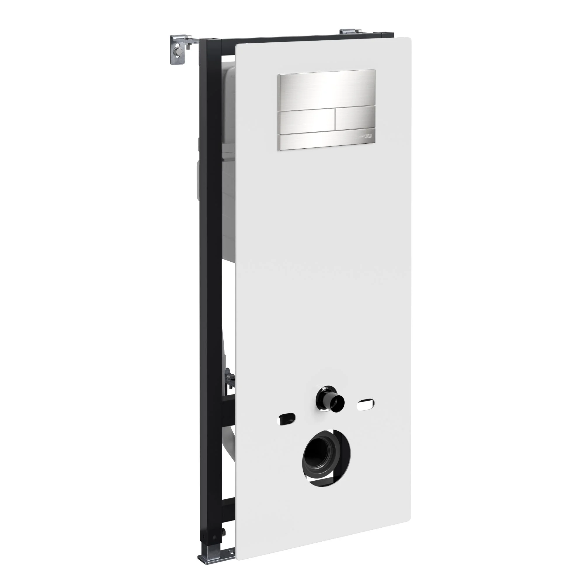 Инсталляция для унитаза WasserKRAFT Abens 20TLT.010.ME.WH.BN04 с клавишей смыва никель Инсталляция для унитаза WasserKRAFT Abens 20TLT.010.ME.WH.BN04 с клавишей смыва никель