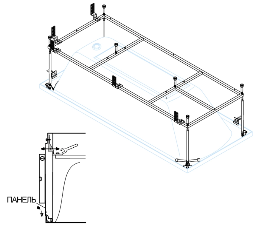 Каркас для ванны CEZARES EMP-160-70-MF-F Каркас для ванны CEZARES EMP-160-70-MF-F