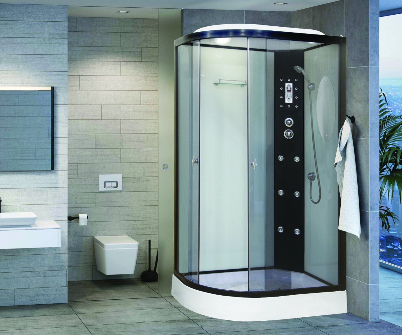 Детальная картинка товара «душевая кабина niagara ultra ng-1903-01r (1200х800х2200) низкий поддон (16см) стекло тонированное 19030134r»