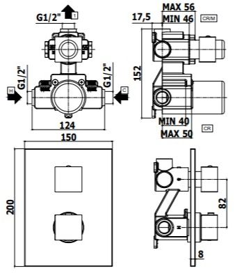 Смеситель для ванны Paffoni Level LEQ513CR с внутренней частью, хром Смеситель для ванны Paffoni Level LEQ513CR с внутренней частью, хром