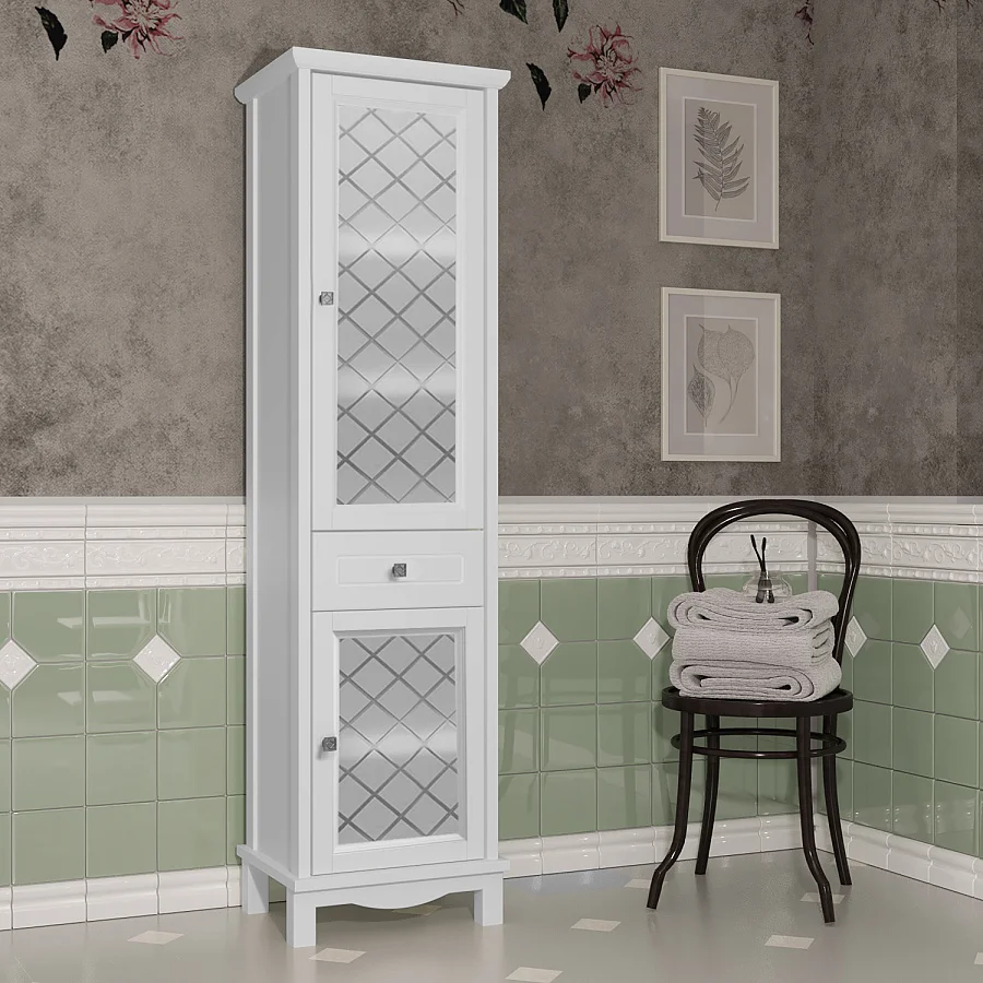 Шкаф-пенал Opadiris Омега, белый матовый, правый, 2 вар. 00-00007359 Шкаф-пенал Opadiris Омега, белый матовый, правый, 2 вар. 00-00007359