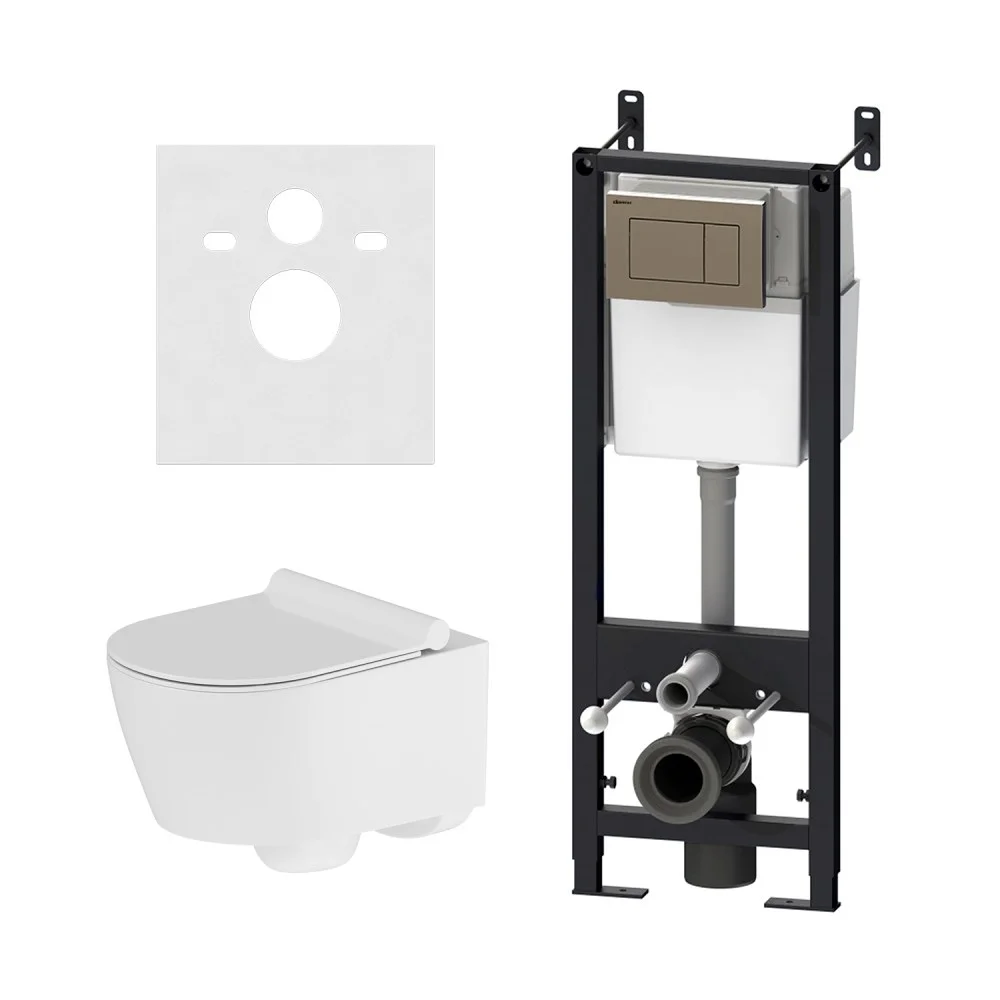 Комплект унитаза Damixa Jupiter DX77.IS10151.1700 с инсталляцией, сиденьем микролифт и клавишей смыв Комплект унитаза Damixa Jupiter DX77.IS10151.1700 с инсталляцией, сиденьем микролифт и клавишей смыв