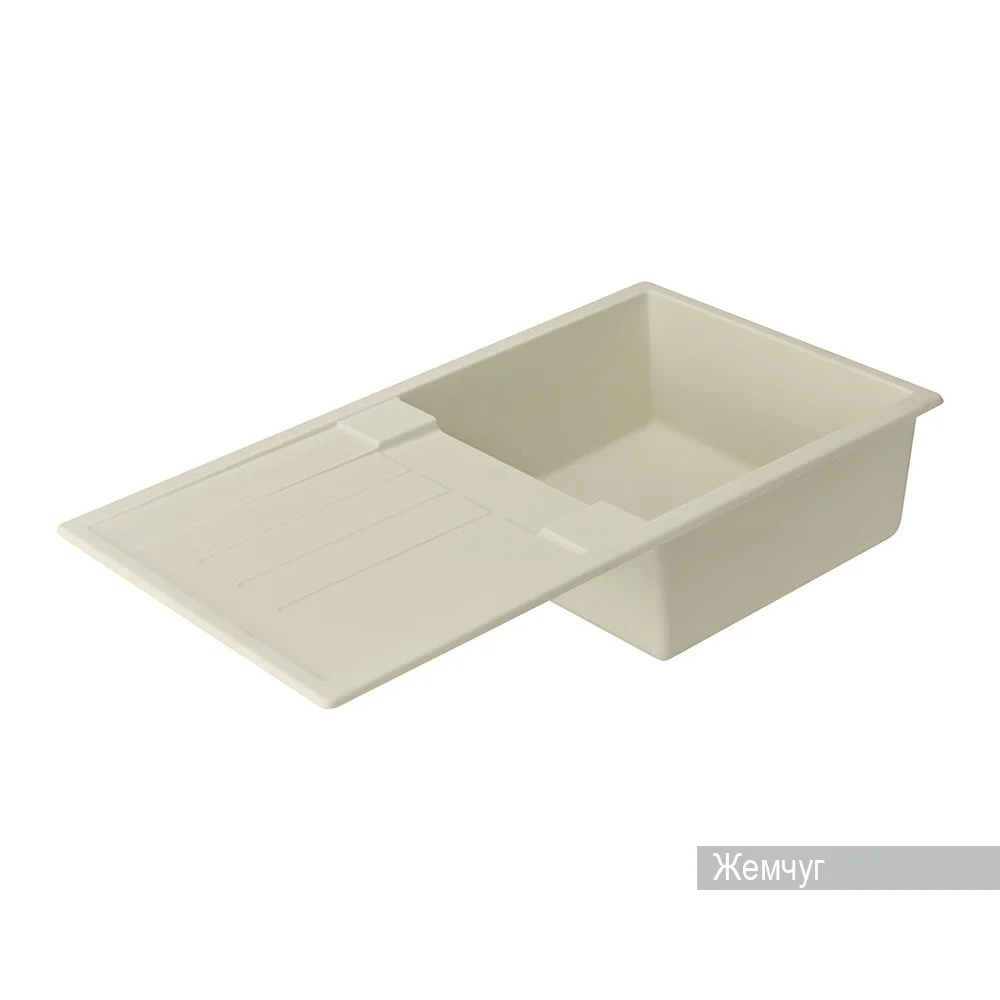 Кухонная мойка Aquaton Верона 1A710032VR240 из литого мрамора, прямоугольная, с крылом жемчуг Кухонная мойка Aquaton Верона 1A710032VR240 из литого мрамора, прямоугольная, с крылом жемчуг