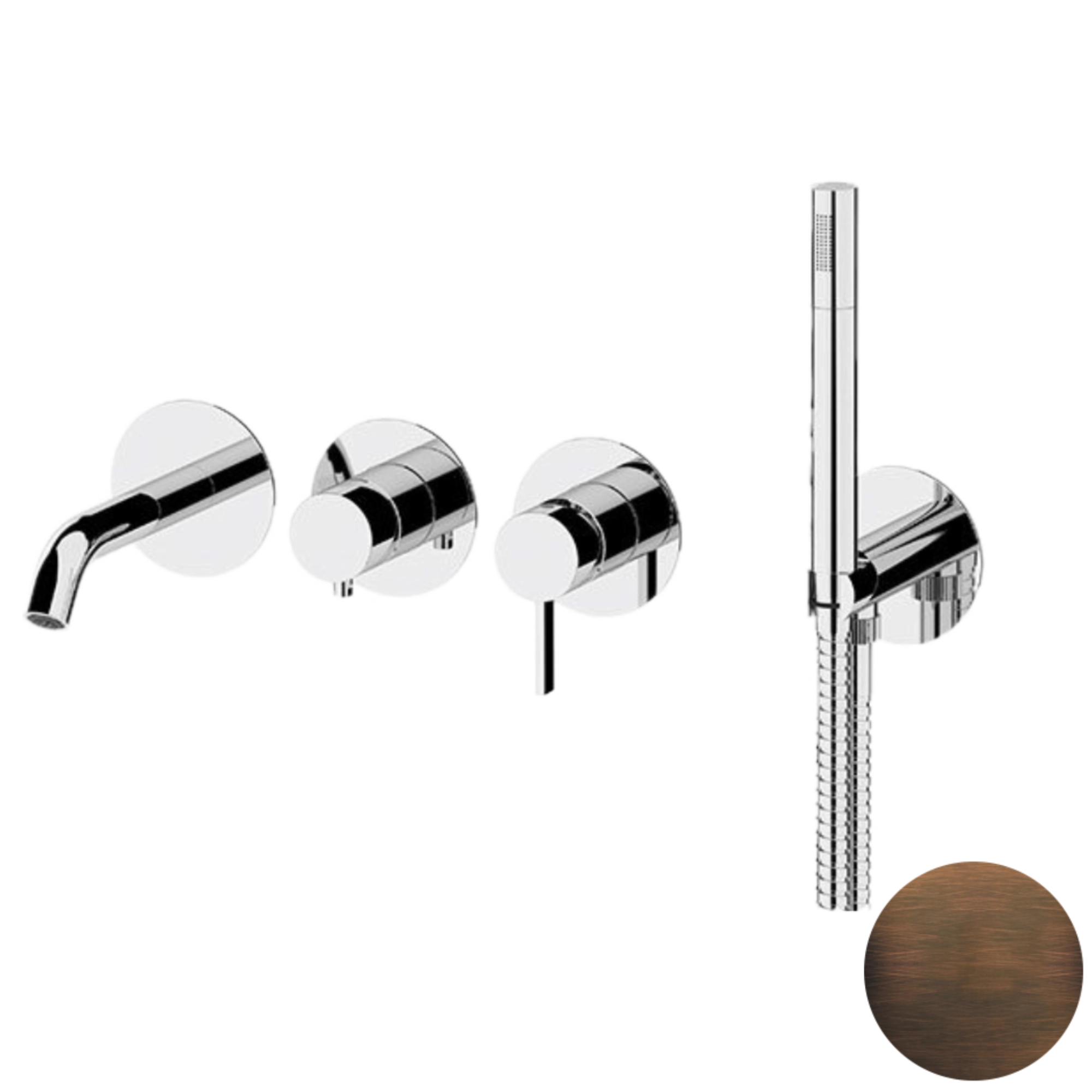 Смеситель для ванны Remer Metrica MC53D2PWBBR, бронза масляная Смеситель для ванны Remer Metrica MC53D2PWBBR, бронза масляная