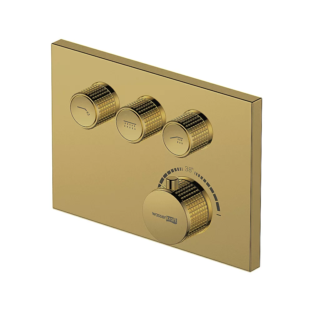 Смеситель для душа WasserKRAFT Sauer 7158 Thermo термостатический золото Смеситель для душа WasserKRAFT Sauer 7158 Thermo термостатический золото