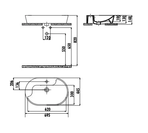 Раковина Creavit Trend TP172-00CB00E-0000 70 см Раковина Creavit Trend TP172-00CB00E-0000 70 см