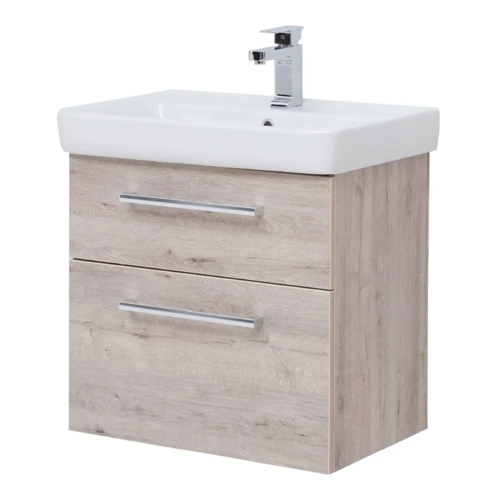 Тумба под раковину DREJA Q MAX, 60 см, подвесная, 2 ящика, дуб кантри 77.0004D Тумба под раковину DREJA Q MAX, 60 см, подвесная, 2 ящика, дуб кантри 77.0004D