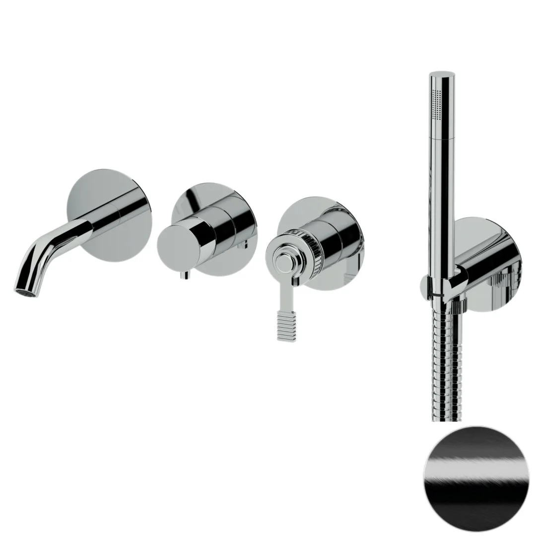 Смеситель для ванны Remer Atelier AL53D2PWBCFP, черный брашированный хром Смеситель для ванны Remer Atelier AL53D2PWBCFP, черный брашированный хром