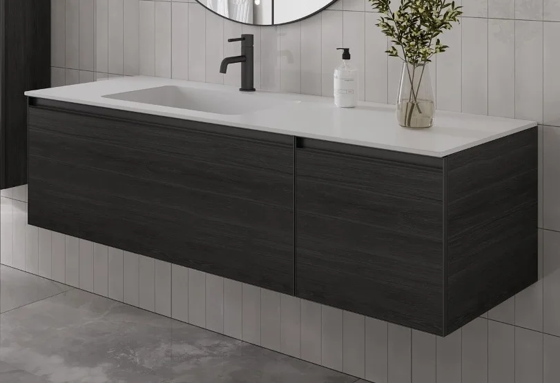 Тумба под раковину Armadi Art QUATRO 2 140см (100+40) OAK ANTHRACITE профиль ANTHRACITE 790-M2-140--OA-A Тумба под раковину Armadi Art QUATRO 2 140см (100+40) OAK ANTHRACITE профиль ANTHRACITE 790-M2-140--OA-A