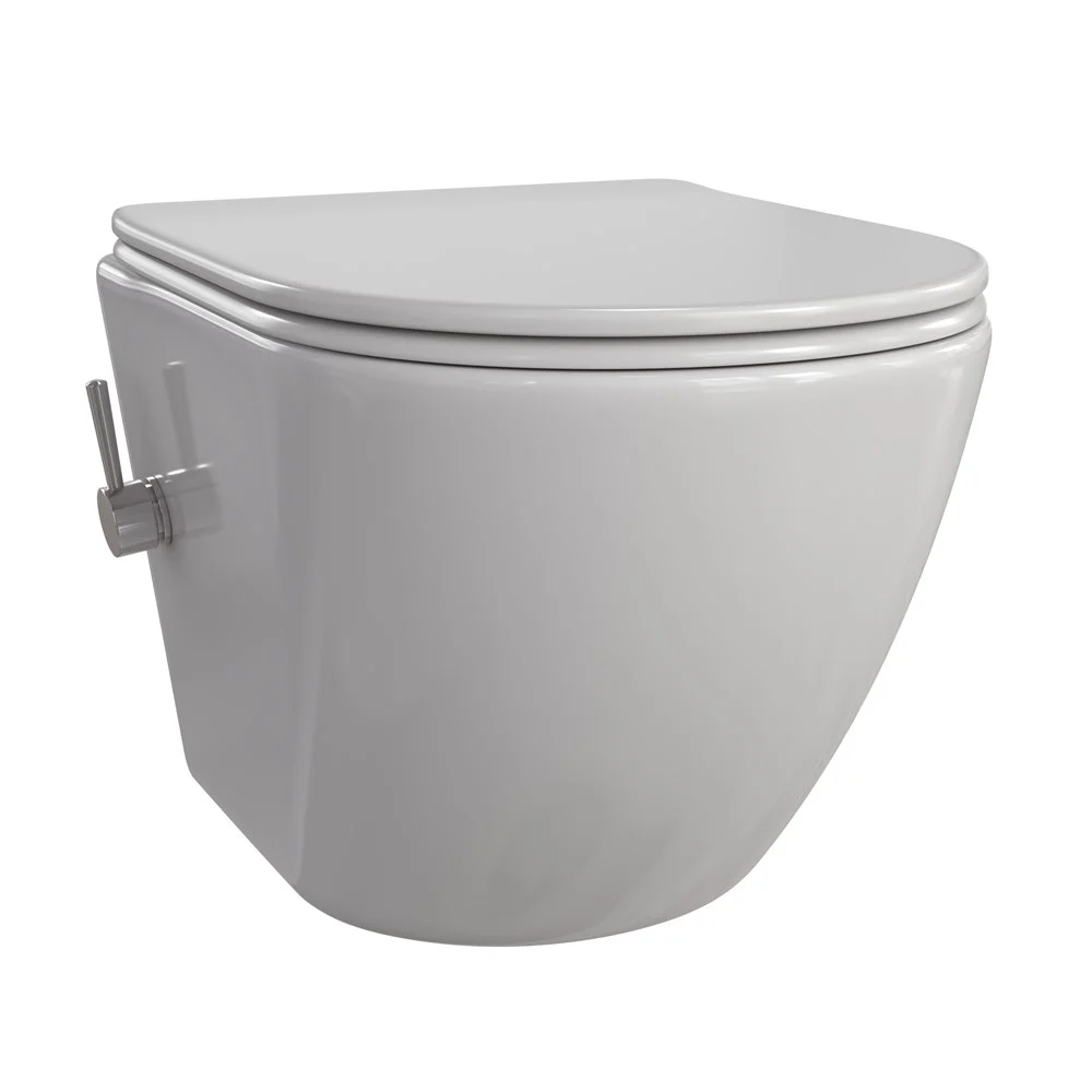 Унитаз подвесной Taliente Amato белый, с крышкой микролифт, с хром. смесителем биде AM25010+SMcromo Унитаз подвесной Taliente Amato белый, с крышкой микролифт, с хром. смесителем биде AM25010+SMcromo