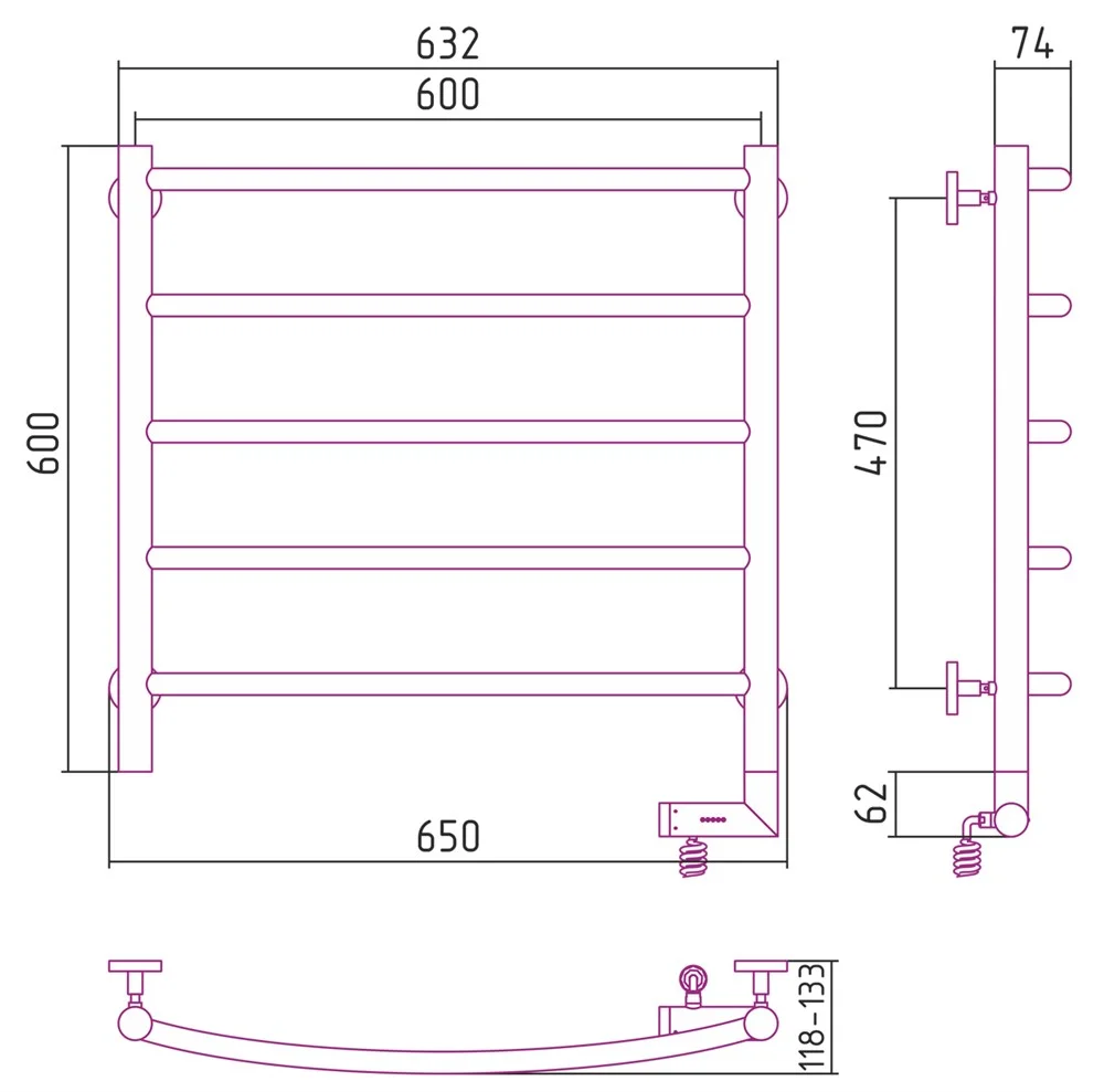 Полотенцесушитель электрический Сунержа Галант 2.0 600х600 МЭМ правый 00-5201-6060 Без покрытия Полотенцесушитель электрический Сунержа Галант 2.0 600х600 МЭМ правый 00-5201-6060 Без покрытия