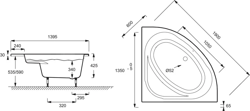 Акриловая ванна Jacob Delafon Domo 135x135 E60223-00 Акриловая ванна Jacob Delafon Domo 135x135 E60223-00
