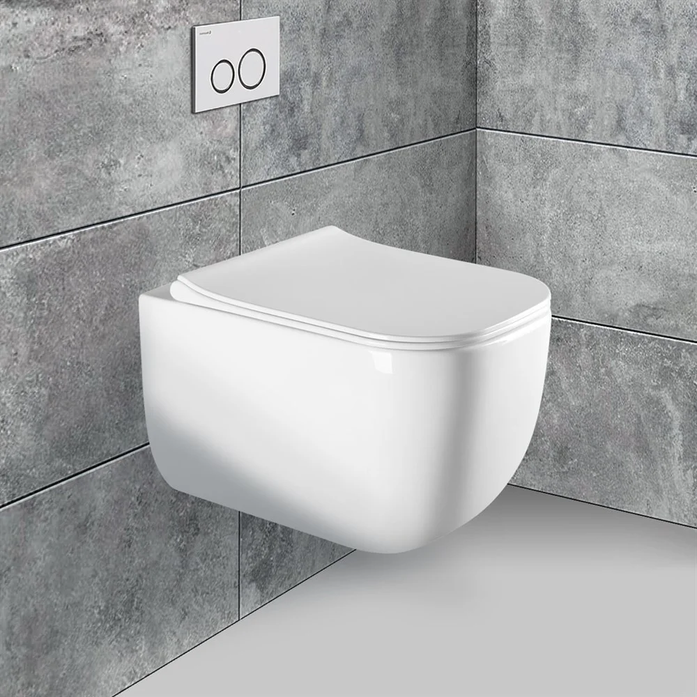 Унитаз подвесной Vincea Form VT1-35 безободковый, белый, ультратонкое soft-close сиденье Унитаз подвесной Vincea Form VT1-35 безободковый, белый, ультратонкое soft-close сиденье