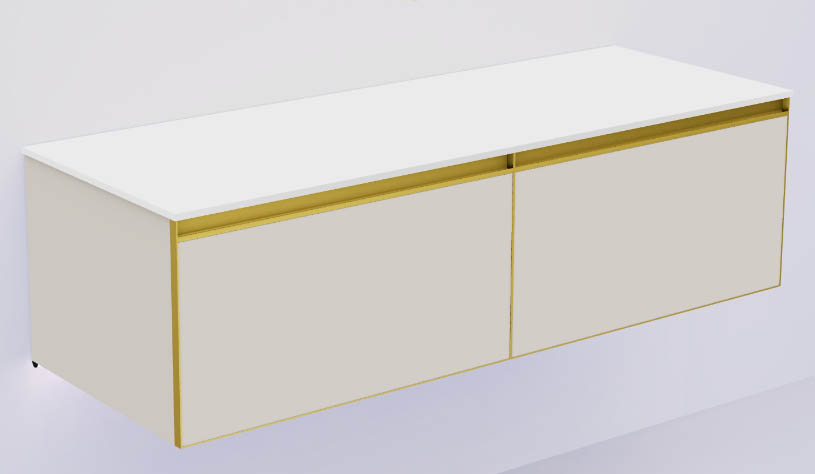 Тумба под раковину Armadi Art QUATRO 790-M2-140(70+70)-CM-MG+L 140 см (70+70) CASHMERE профиль MATT GOLD Тумба под раковину Armadi Art QUATRO 790-M2-140(70+70)-CM-MG+L 140 см (70+70) CASHMERE профиль MATT GOLD
