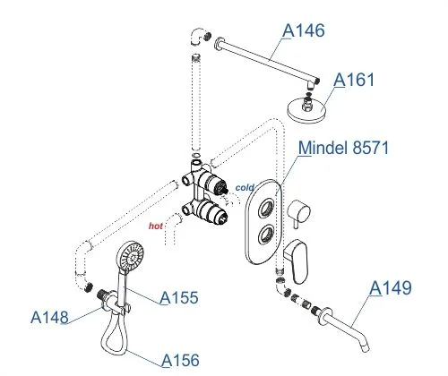 Душевая система WasserKRAFT A85161 встраиваемая белый Душевая система WasserKRAFT A85161 встраиваемая белый
