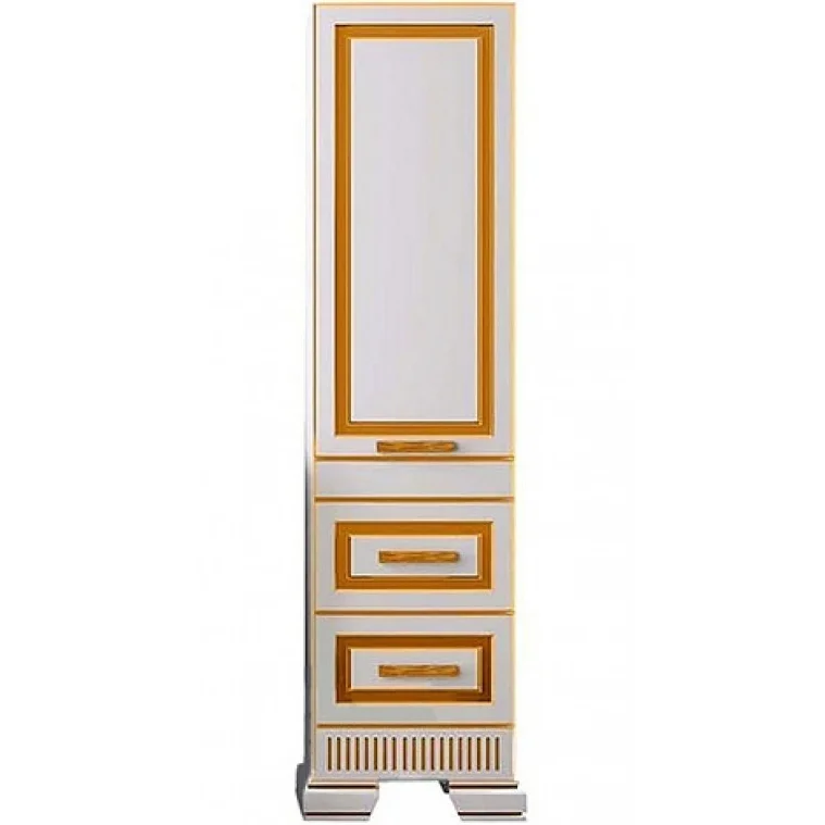 Шкаф-пенал Opadiris Оникс правый Белый глянцевый с золотой патиной Z0000005742 Шкаф-пенал Opadiris Оникс правый Белый глянцевый с золотой патиной Z0000005742