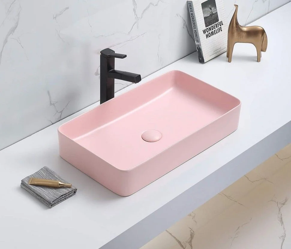 Раковина CeramaLux 78189MP-3 накладная, розовый Раковина CeramaLux 78189MP-3 накладная, розовый