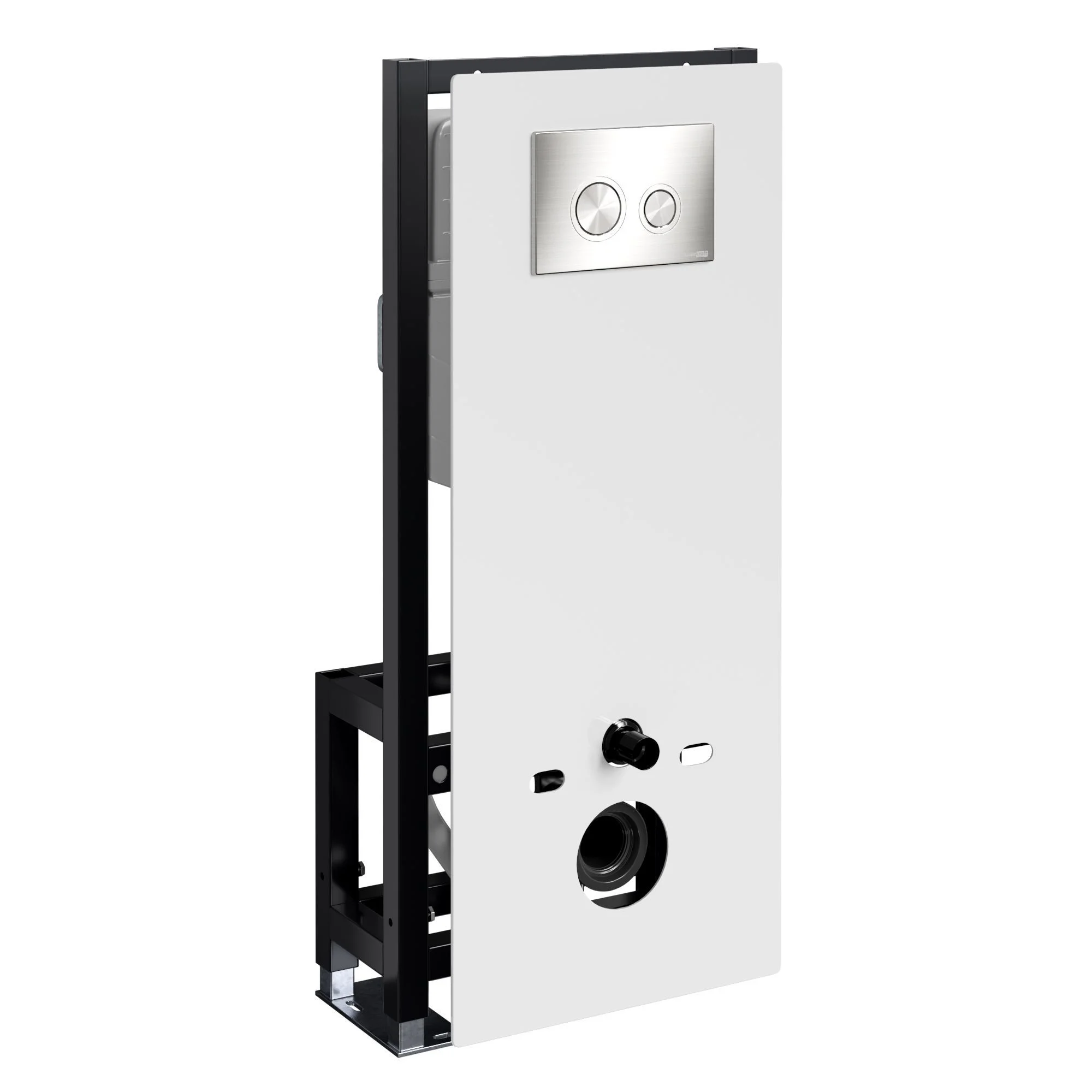 Инсталляция для унитаза WasserKRAFT Glan 66TLT.010.ME.WH.BN01 с клавишей смыва никель Инсталляция для унитаза WasserKRAFT Glan 66TLT.010.ME.WH.BN01 с клавишей смыва никель