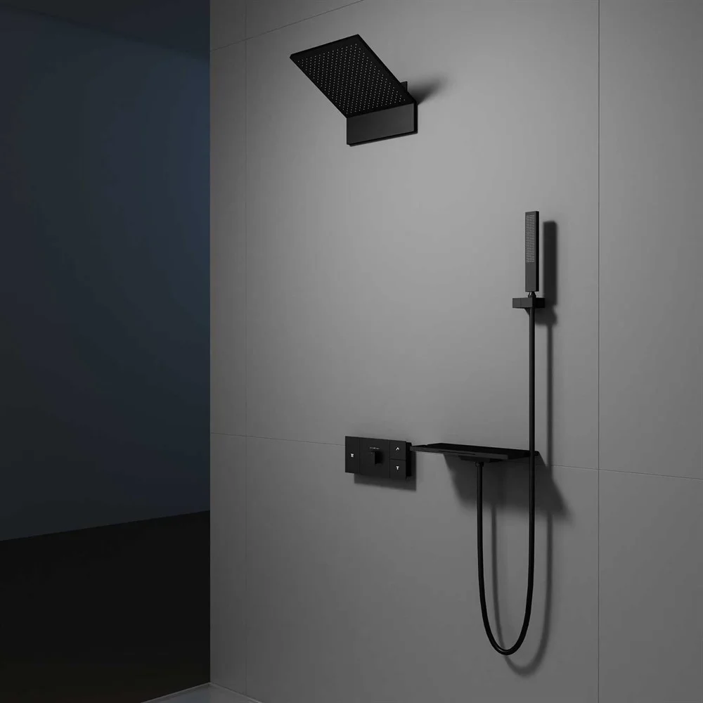 Душевая система Vincea Futura VSFW-2F11TMB термостатический встраиваемая, 3 режима, черный Душевая система Vincea Futura VSFW-2F11TMB термостатический встраиваемая, 3 режима, черный